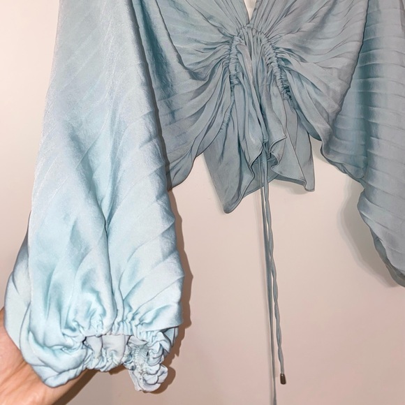 Balloon Long Sleeve Blouse Light Blue Size XS - Picture 4 of 11